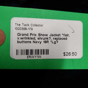 Show Jacket *fair, v.wrinkled, shrunk?, replaced buttons