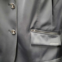 Technical Jacket, Zipper, Bling Buttons *fair, zipper: stuck & broken tab, puckers, peeled logo

