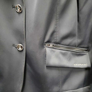 Technical Jacket, Zipper, Bling Buttons *fair, zipper: stuck & broken tab, puckers, peeled logo