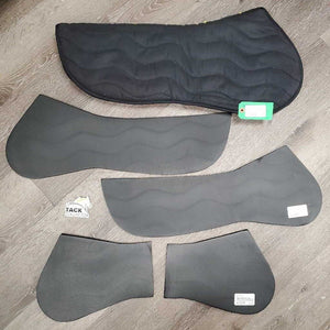 Cotton Quilt Shimmable Half Pad, 2x Shims: Full & Fronts *vgc/xc, clean, mnr dusty, hair & seam residue, faded?