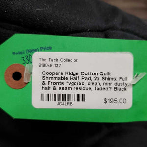 Cotton Quilt Shimmable Half Pad, 2x Shims: Full & Fronts *vgc/xc, clean, mnr dusty, hair & seam residue, faded?