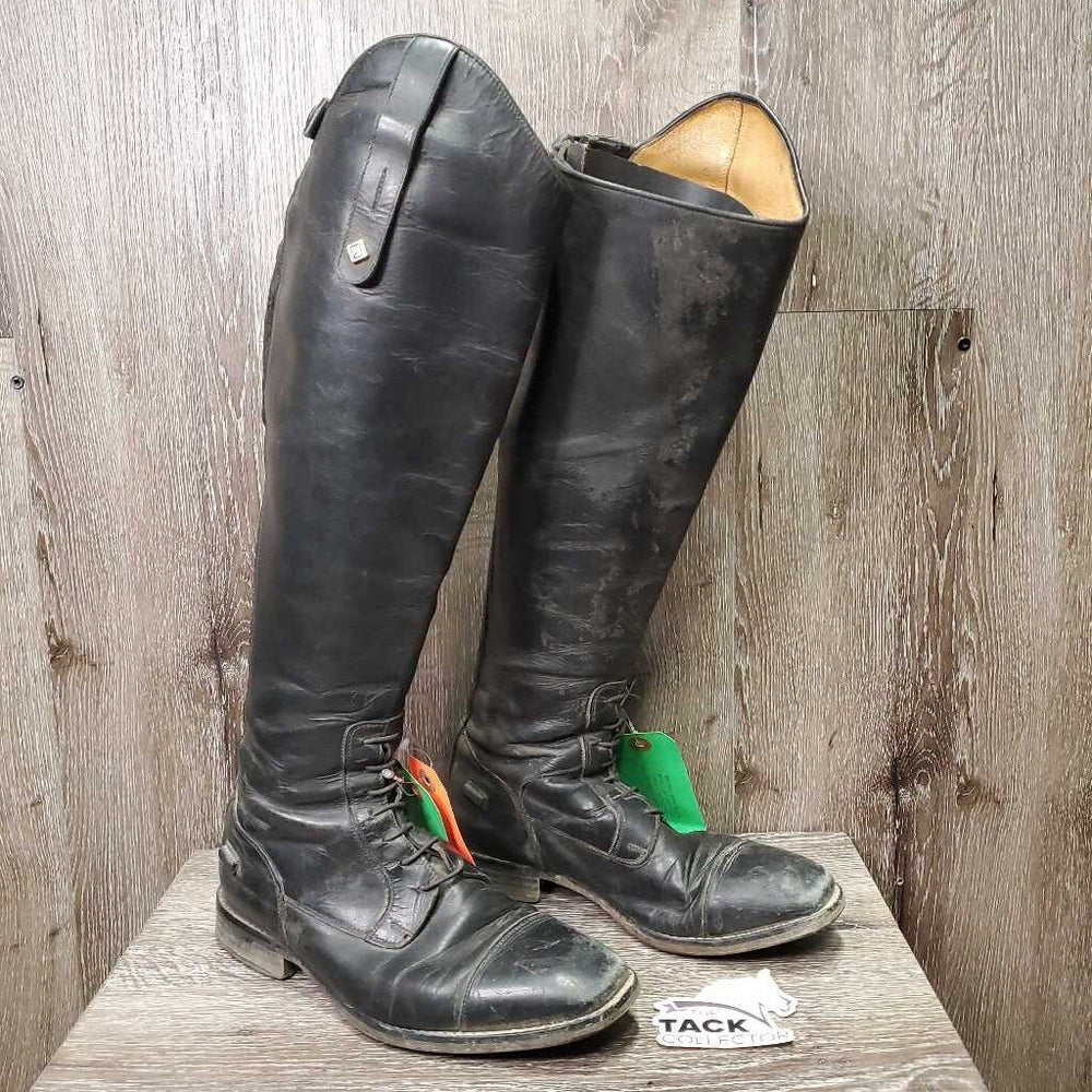 Field Boots, Zips *gc/fair, older, v.rubbed, scrapes, scuffs, unstitched, stretched, thin heels