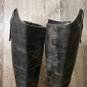 Field Boots, Zips *gc/fair, older, v.rubbed, scrapes, scuffs, unstitched, stretched, thin heels