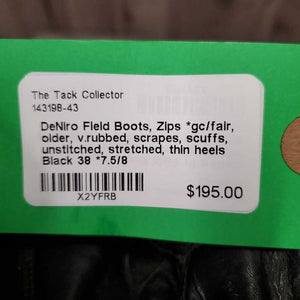 Field Boots, Zips *gc/fair, older, v.rubbed, scrapes, scuffs, unstitched, stretched, thin heels