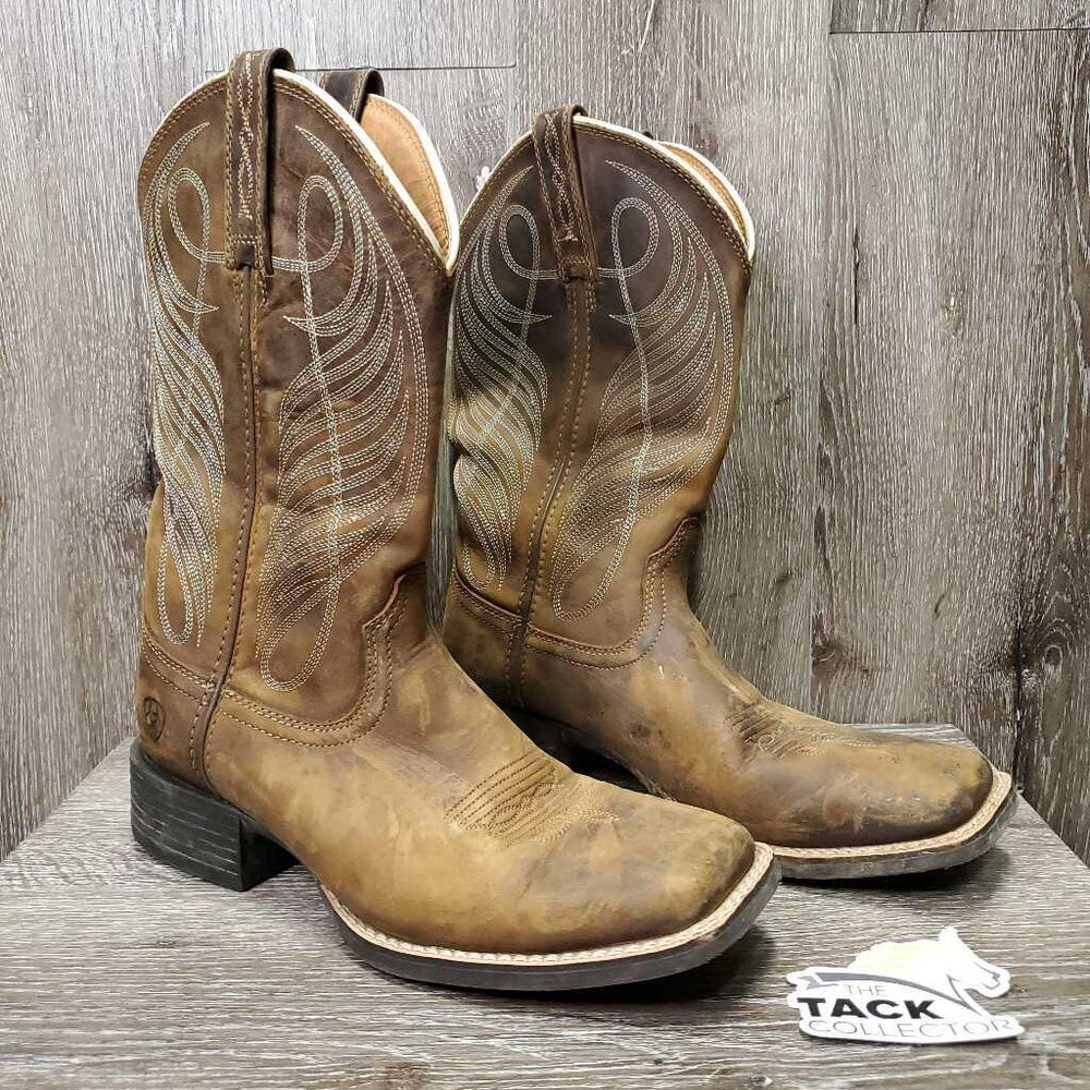 Square Toe Western Boots *vgc, mnr rubs, scratches & stains, missing insole