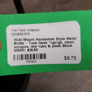Wall Mount Horseshoe Style Metal Bridle - Tack Hook *vgc/gc, clean, scrapes, mnr rubs & peels