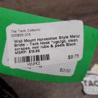 Wall Mount Horseshoe Style Metal Bridle - Tack Hook *vgc/gc, clean, scrapes, mnr rubs & peels
