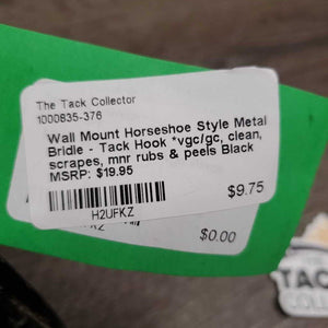 Wall Mount Horseshoe Style Metal Bridle - Tack Hook *vgc/gc, clean, scrapes, mnr rubs & peels