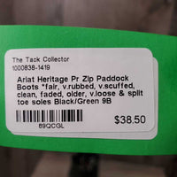 Pr Zip Paddock Boots *fair, v.rubbed, v.scuffed, clean, faded, older, v.loose & split toe soles