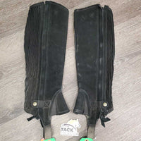 Pr Hvy Suede Half Chaps *vgc, mnr dirt, rubs, faded, residue