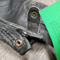 Pr Leather Half Chaps *gc, dirt, rubs, film, scrapes, faded
