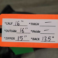 Pr Leather Half Chaps *gc, dirt, rubs, film, scrapes, faded
