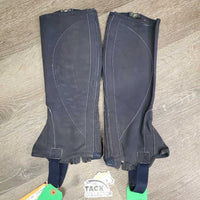 JUNIORS Synthetic Half Chaps *vgc, rubs, pills, v.mnr dirt?dust & stains
