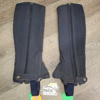 JUNIORS Synthetic Half Chaps *vgc, rubs, pills, v.mnr dirt?dust & stains