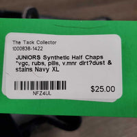 JUNIORS Synthetic Half Chaps *vgc, rubs, pills, v.mnr dirt?dust & stains
