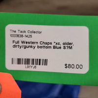 Leather Full Western Chaps *xc, older, dirty/gunky bottom
