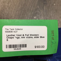 Leather Vest & Full Western Chaps *vgc, mnr stains, older