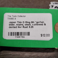 Thin D Ring Bit *gc/fair, older, stains, clean, v.chewed & dented