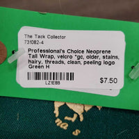 Neoprene Tail Wrap, velcro *gc, older, stains, hairy, threads, clean, peeling logo
