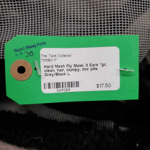 Hard Mesh Fly Mask, 0 Ears *gc, clean, hair, clumpy, mnr pills