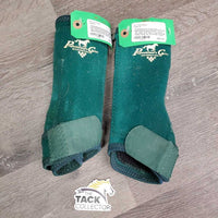 Front & Hind Closed Sport Boots, velcro *gc, clean, mnr hairy, frays & snags, faded, lining: dirt & residue