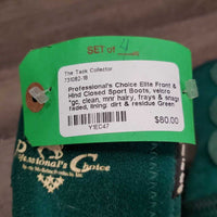 Front & Hind Closed Sport Boots, velcro *gc, clean, mnr hairy, frays & snags, faded, lining: dirt & residue
