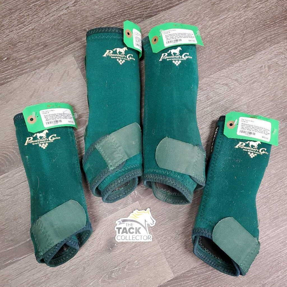 Front & Hind Closed Sport Boots, velcro *gc, clean, mnr hairy, frays & snags, faded, lining: dirt & residue