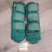 Front & Hind Closed Sport Boots, velcro *gc, clean, mnr hairy, frays & snags, faded, lining: dirt & residue
