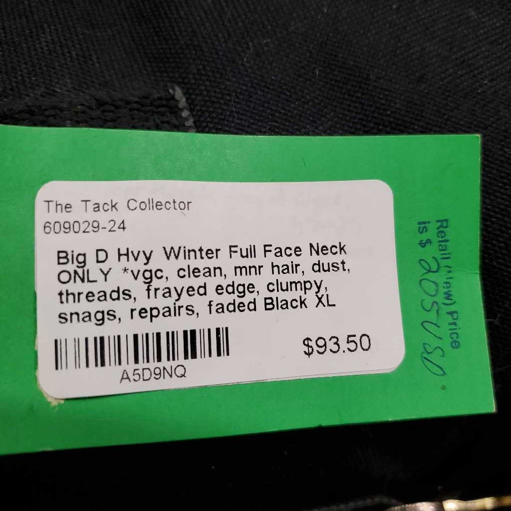 Hvy Winter Full Face Neck ONLY *vgc, clean, mnr hair, dust, threads, f ...