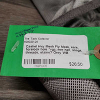 Hvy Mesh Fly Mask, ears, forelock hole *vgc, mnr hair, snags, threads, stains?
