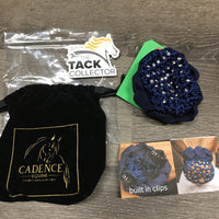 Crystal Hair Net & Scrunchie Combo, Built In Clips, bag *new