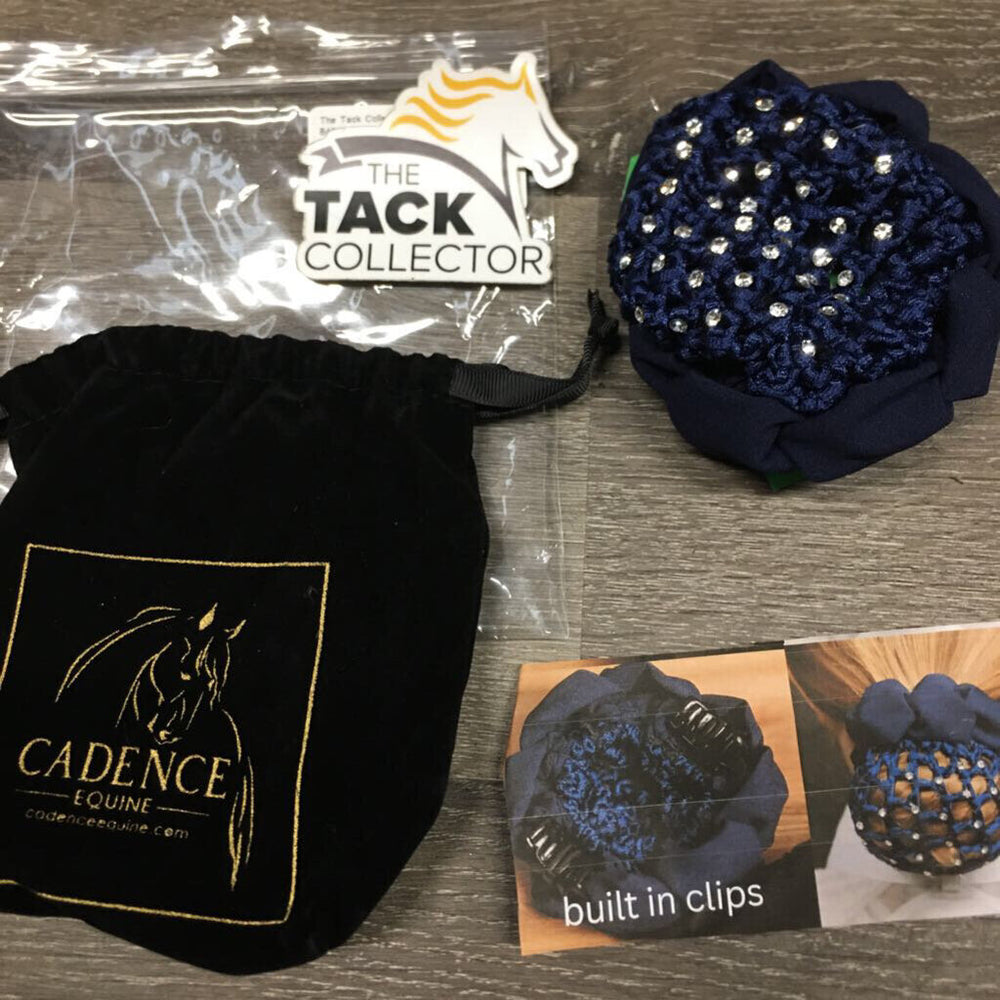 Crystal Hair Net & Scrunchie Combo, Built In Clips, bag *new