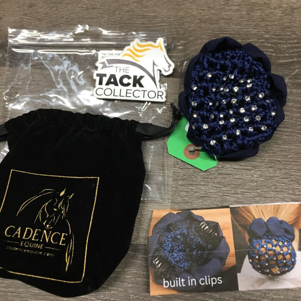 Crystal Hair Net & Scrunchie Combo, Built In Clips, bag *new