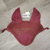 Light Crochet Fly Veil Ear Bonnet *vgc, mnr hair, dirt?stains, cut string, older
