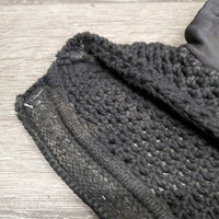 "Deluxe Crystal" Crochet Fly Veil Ear Bonnet, bling, piping *gc, dirty, hairy, faded, curled edges, stains
