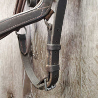 Padded Bridle, 2 leather bit straps *gc, NO Reins, NO Bit Clips, dirty, residue, edge scrapes