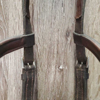 Padded Bridle, 2 leather bit straps *gc, NO Reins, NO Bit Clips, dirty, residue, edge scrapes
