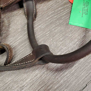 Soft Padded Leather Halter, adj, snap *vgc/gc, clean & dirty/film, faded, curled end, mnr rubs, stains & scrapes
