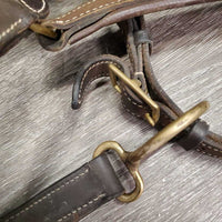 Soft Padded Leather Halter, adj, snap *vgc/gc, clean & dirty/film, faded, curled end, mnr rubs, stains & scrapes