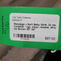 v.Soft Belly Girth, 2x els, Caribiner *vgc, clean, residue, dirty els

