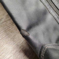 Pr Synthetic Half Chaps *gc/fair, rubs, dirty, peeled/holey spot, linty/hairy inisde
