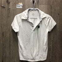 JUNIORS SS Polo Shirt, 1/4 snap ups *gc, mnr stains, dingy

