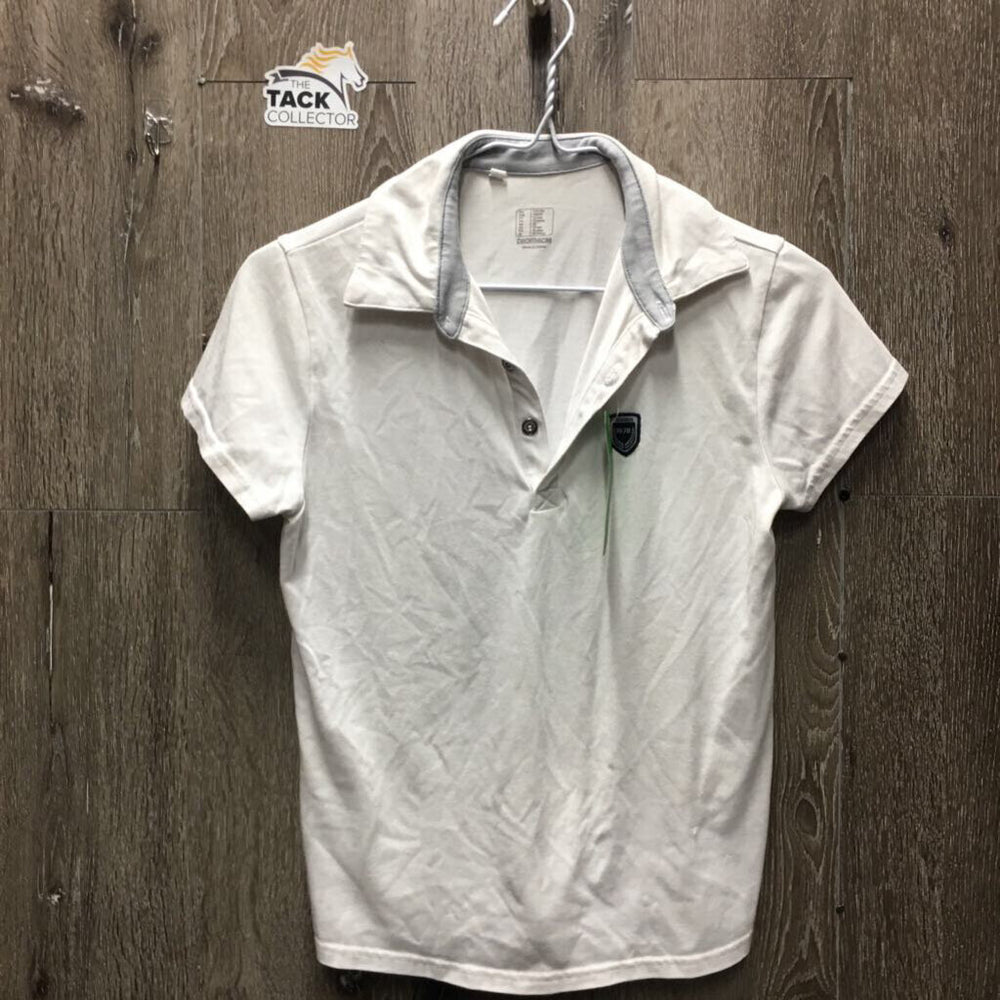 JUNIORS SS Polo Shirt, 1/4 snap ups *gc, mnr stains, dingy