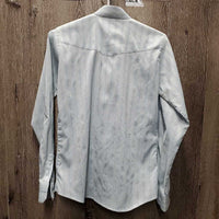 LS Show Shirt, Button -Floral Collar *gc, snags, older, loose threads