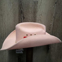 Felt Western Cowboy Hat, "GMC Wrangler" *gc, stains, rubs, split inner brim
