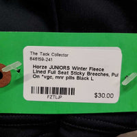 JUNIORS Winter Fleece Lined Full Seat Sticky Breeches, Pull On *vgc, mnr pills
