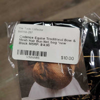 Traditional Bow & Mesh Hair Bun Net, bag *new