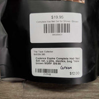 Complete Hair Net Set: net, u-pins, elastics, bag *new
