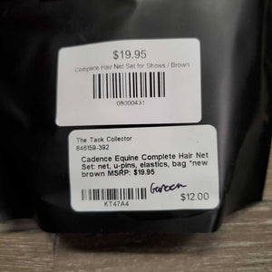Complete Hair Net Set: net, u-pins, elastics, bag *new