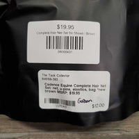 Complete Hair Net Set: net, u-pins, elastics, bag *new
